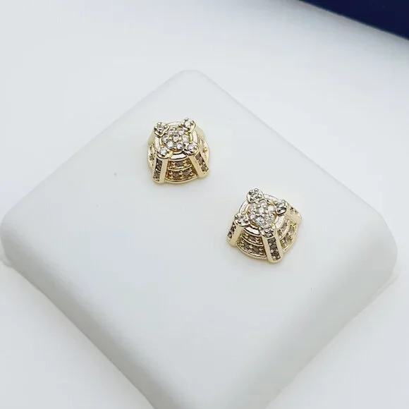 14K Gold Plated Cubic Zircon Earrings, EVBRS455